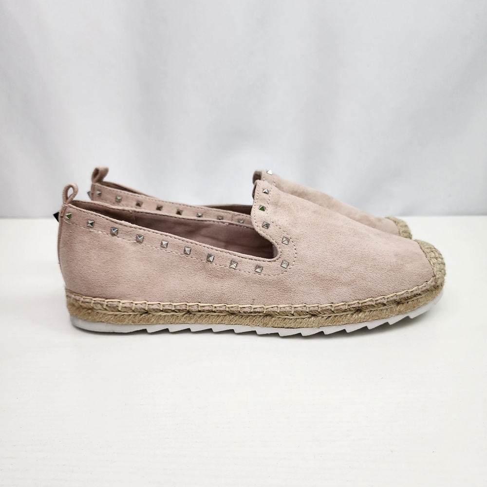 Marc Fisher Women's Blush Pink Suede Studded Espadrilles Size 8